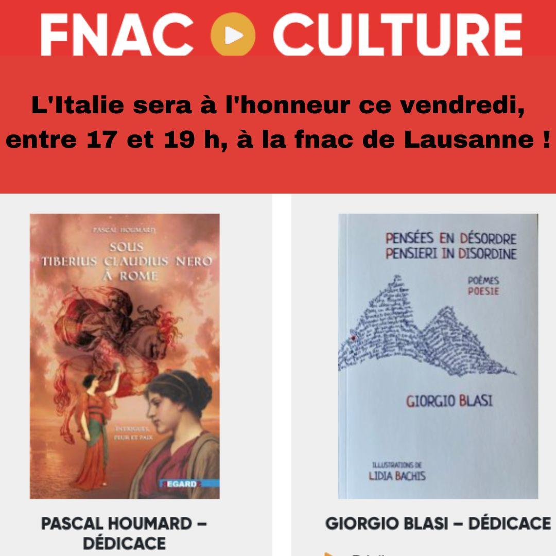 L italie sera a l honneur ce vendredi entre 17 et 19 h a la fnac de lausanne publication instagram carre